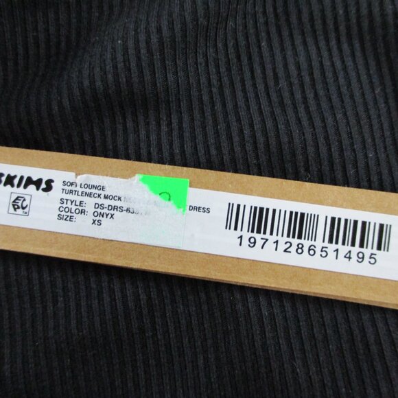 SKIMS Soft Lounge Turtleneck Long Sleeve Dress Womens XS Onyx Black Mock Neck - Picture 5 of 7